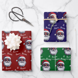 From Santa Claus Gift Wrap, Custom Santa Name Wrapping Paper Sheets