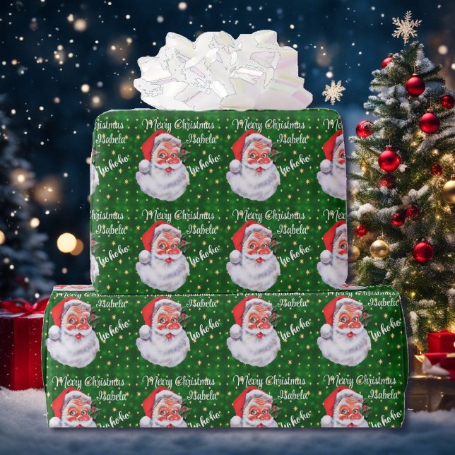 From Santa Claus Ho Ho Ho Name Christmas Wrapping Paper (Creator Uploaded)