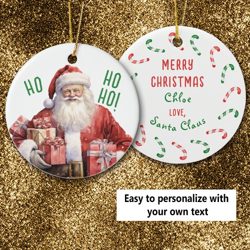 From Santa Claus Personal Kids Christmas Ceramic Ornament