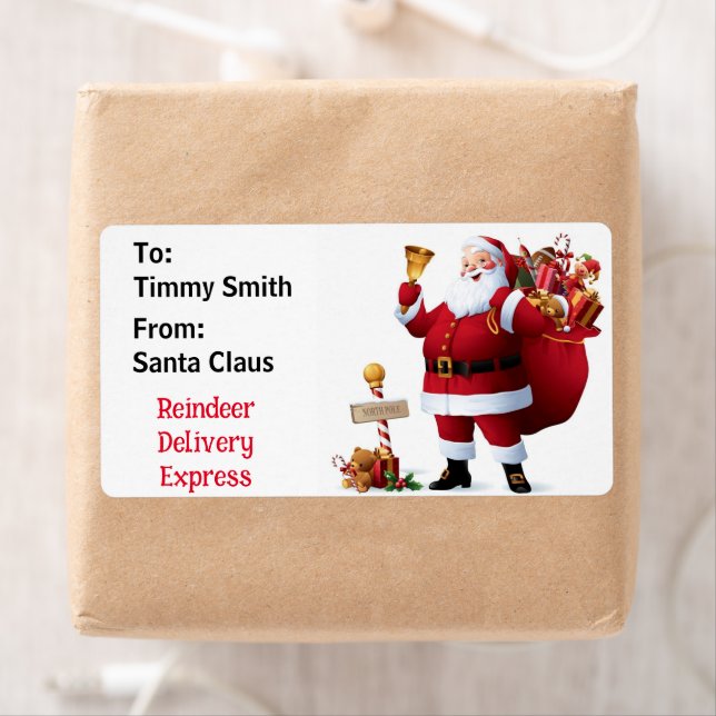 From Santa Claus Personalize Child's Name Gift Lab Label (Insitu)
