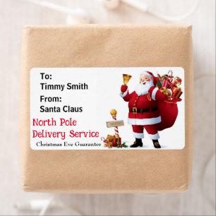 From Santa Claus Personalize Child's Name Gift Label