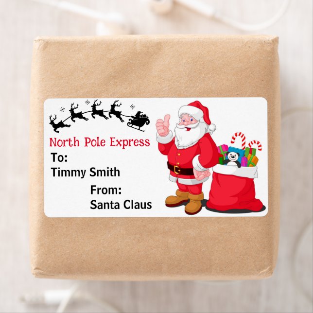 From Santa Claus Personalize Child's Name Gift Label (Insitu)