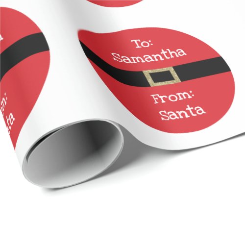 From Santa Clause Christmas red black gold Wrapping Paper