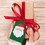 From Santa Custom Green Christmas Gift Tags<br><div class="desc">Customize these cute Santa Clause gift tags with your own personalized text on the back in white. Santa's red hat and white beard are the perfect holiday image on this pretty green gift tag for your presents.</div>