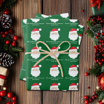 From Santa Cute Custom Green Kids Christmas Wrapping Paper Sheets<br><div class="desc">Customize these cute green Santa Claus wrapping paper sheets with your own personalized text with your kids name in white script. Santa's red hat and white beard are the perfect holiday drawing on this pretty gift wrap for your presents.</div>