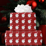 From Santa Cute Custom Red Kids Christmas Wrapping Paper<br><div class="desc">Customize this cute red Santa Claus wrapping paper with your own personalized text with your kids name in white script. Santa's red hat and white beard are the perfect holiday drawing on this pretty gift wrap for your presents.</div>