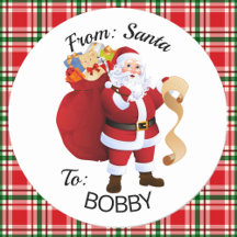 From SANTA Gift Wrap Tags CUSTOM Kid's NAME