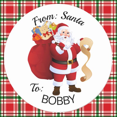 From SANTA Gift Wrap Tags CUSTOM Kids NAME