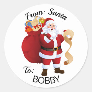 Christmas Name Tags Stickers - 369 Results | Zazzle