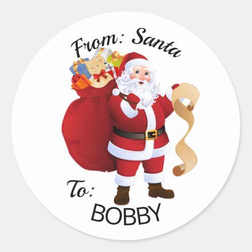 From SANTA Gift Wrap Tags CUSTOM Kids NAME