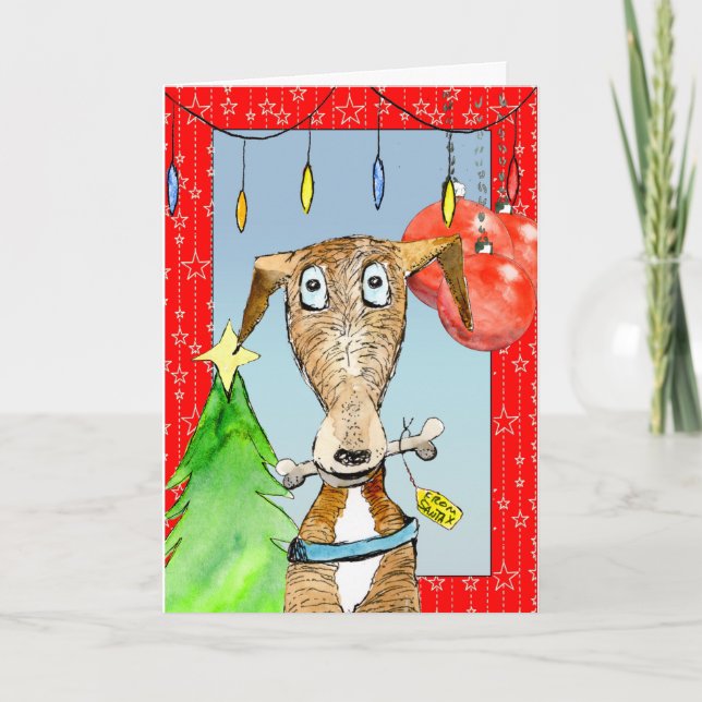 From Santa - Greyhound Christmas card (a515) (Front)
