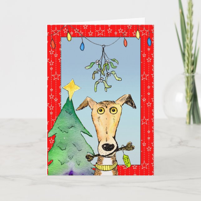 From Santa - Greyhound Christmas card (a516) (Front)