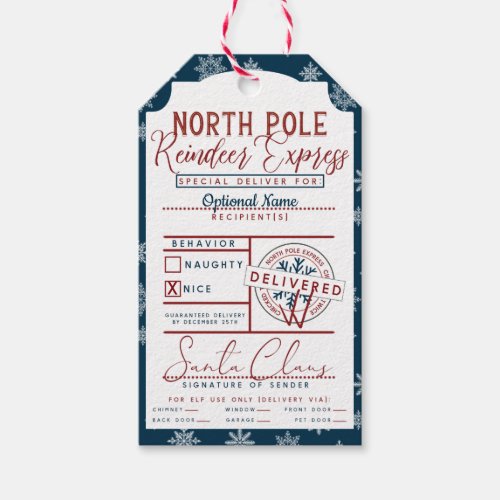 From Santa North Pole Express Naughty or Nice Gift Tags
