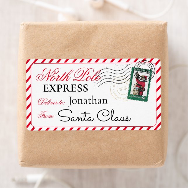 From Santa North Pole Personalized Christmas Label (Insitu)