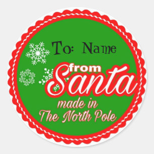 From Santa Personalized Classic Round Sticker