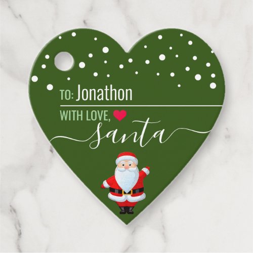 From Santa Personalized Green Christmas Gift Tag