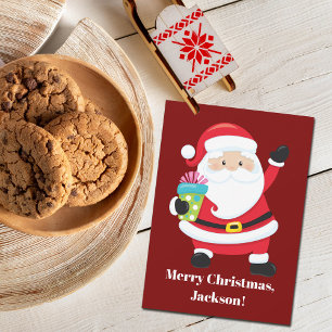 From Santa Red Personalized Kids Christmas Card