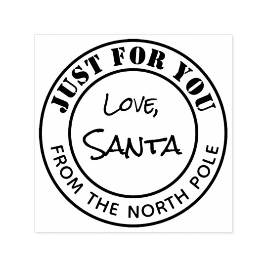 From Santa Rubber Stamp Christmas North Pole Round | Zazzle.com