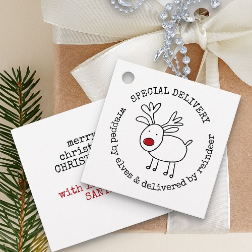 From Santa Special Delivery by Reindeer Custom Favor Tags