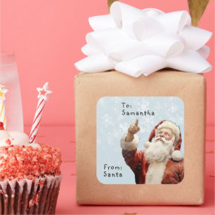 From Santa to Child Gift Christmas Square Sticker