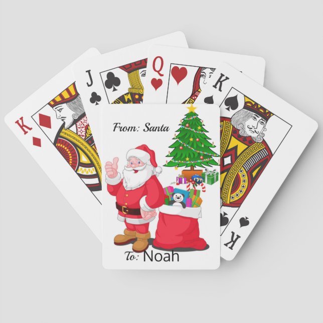 From Santa To Child's Name Classic Deck Poker Cards (Back)