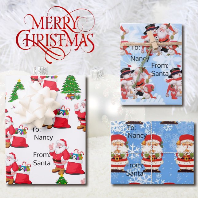 From Santa To Little Girl's Name Cute Christmas Wrapping Paper Sheets (Creator Uploaded)