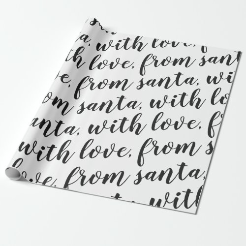 from santa with love black wrapping paper