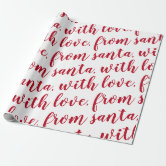 Your Child's Name on Red Wrapping Paper from Santa