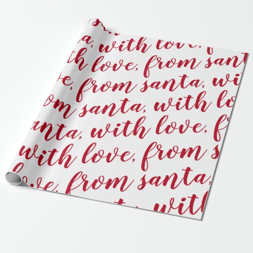 from santa with love red wrapping paper