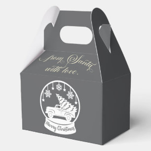 From Santa With Love Snow Globe Christmas Truck Favor Boxes