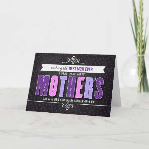 from Son and Daughter in Law Purple Mothers Day Card