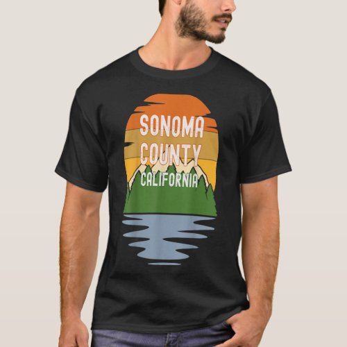 From Sonoma County California Vintage Sunset TShir T_Shirt