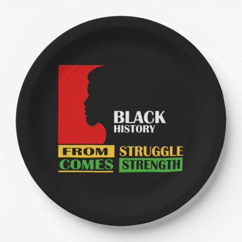 From Struggle Comes Strength BHM Party Paper Plates