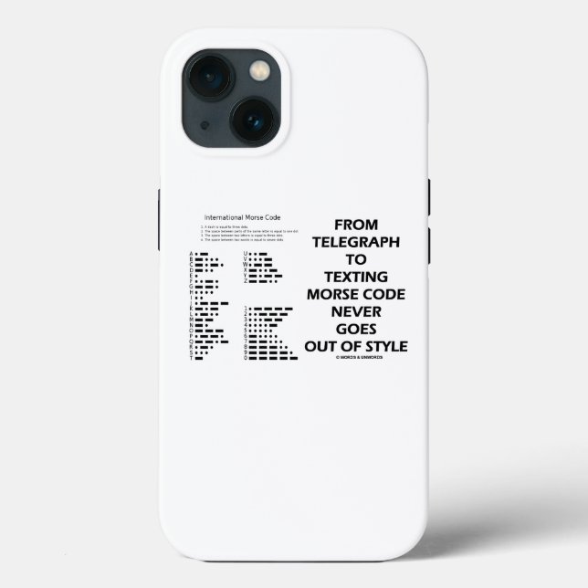 From Telegraph To Texting Morse Code Never Humor Case-Mate iPhone Case (Back)