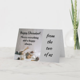 FROM THE 2 OF US=WISHES OF JOY HOLIDAY CARD