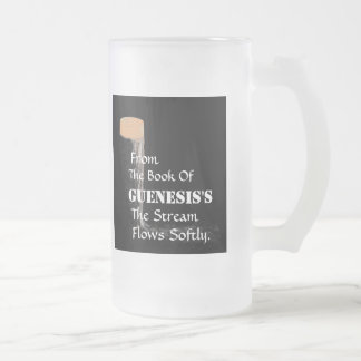 "From The Book Of Guenesis's" Frosted Glass. Frosted Glass Beer Mug