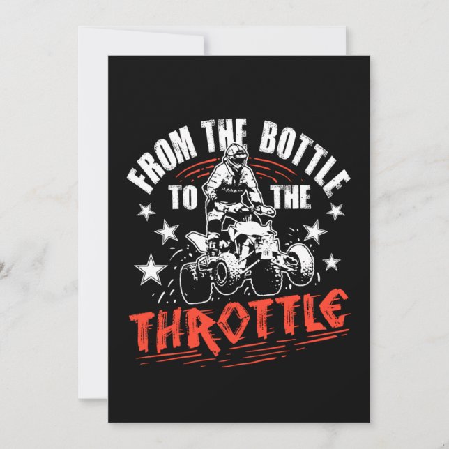 From The Bottle to The Throttle Quad Bike ATV Invitation (Front)