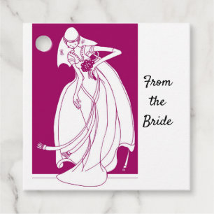 From the Bride fuschia pink and white Favor Tags
