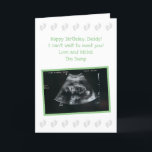 From The Bump: Cute Expecting Dad Birthday Card<br><div class="desc">This special birthday card from the bump (unborn baby) for the dad to be is sure to become a keepsake. This version features a gender neutral green and gray color theme with a childlike font and adorable little baby feet. You can personalize the front text for another recipient (Papa, or...</div>