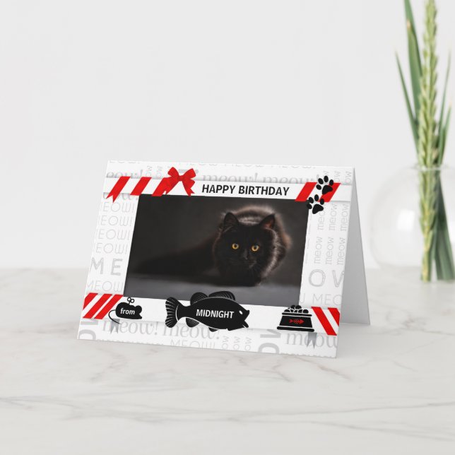 from the Cat Birthday Red Pet's Photo and Name Card (Front)