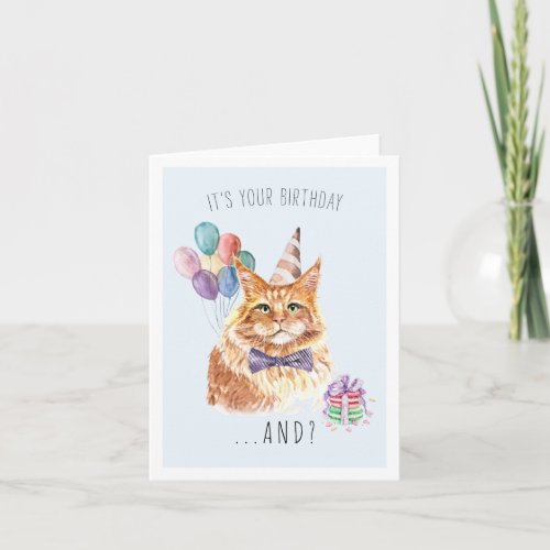 From the Cat  Cute Kitten Birthday Card