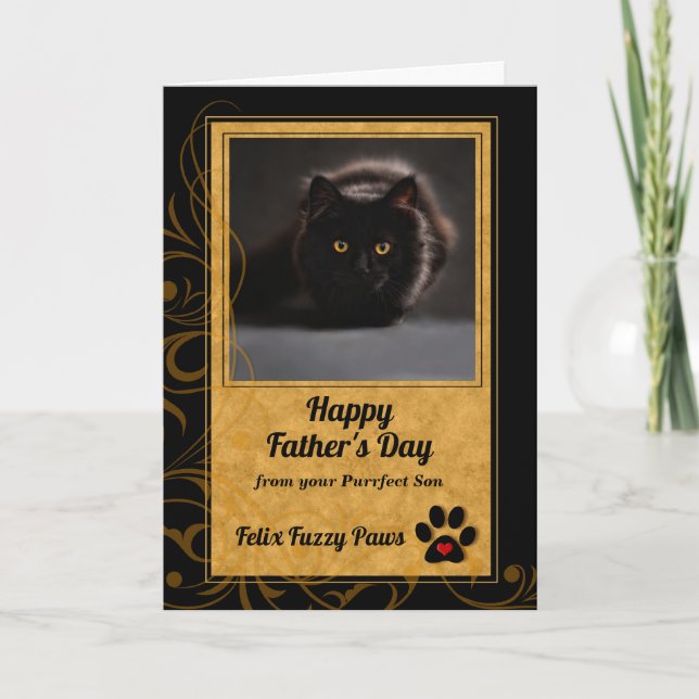from the Cat Fathers Day Gold and Black Photo Card (Front)