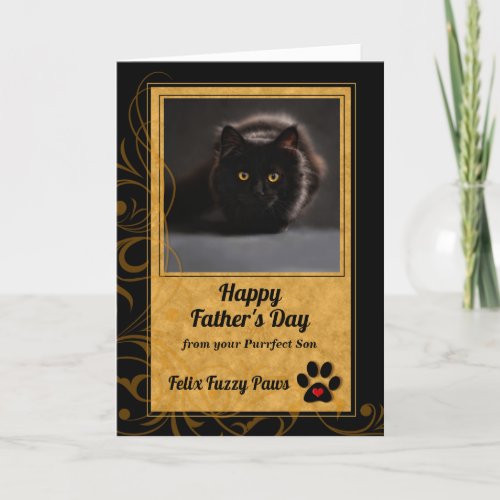 from the Cat Fathers Day Gold and Black Photo Card