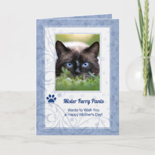from the Cat Mother's Day in Periwinkle Blue Photo Card
