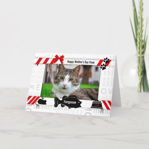 from the Cat Red and Black Meow Photo Mothers Day Card