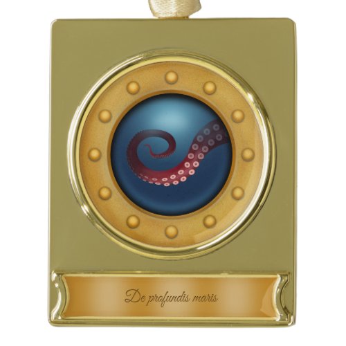 "From the depths of the sea" Steampunk Explorer Gold Plated Banner Ornament