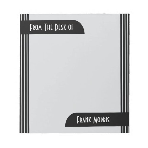 From The Desk Modern Art Deco Office Notepad