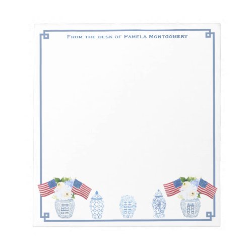 From The Desk Of  All_American Chinoiserie Chic Notepad