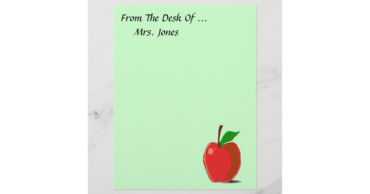 From The Desk Of... Apple Stationery Zazzle
