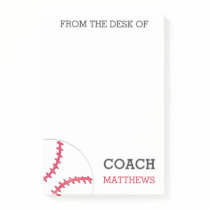 From The Desk of Baseball Coach Personalized Post-it Notes